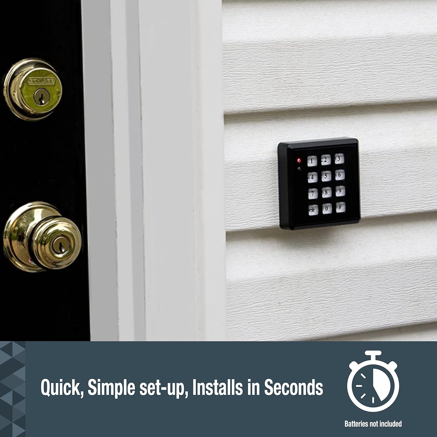 SABRE SABRE Fake Security Keypad with Green Light Low Light Sensor Realistic Design Weatherproof Continuous Flashing Red LED Light Black - View 4 of 6