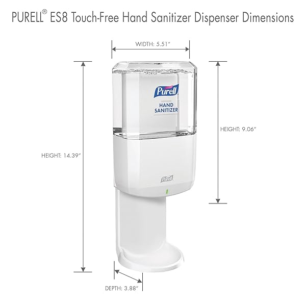 Purell PURELL ES8 Automatic Hand Sanitizer Dispenser - Energy-on-the-Refill, 1200 mL, White - Pack of 1 (Model 7720-01) - View 7 of 10