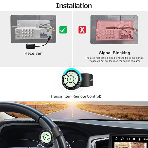 ATOTO ATOTO AC-44F5 Wireless Remote Control for Car Stereos - Luminous Buttons, Plug & Play, Compatible with SA102, A6Y, F7 & More - View 4 of 7