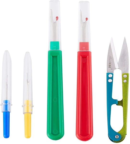 CampTek Seam Ripper & Thread Remover Kit: 2 Big & 2 Small Unpickers + Scissors for Easy Stitch Removal - Multi-Color Tools - View 3 of 8