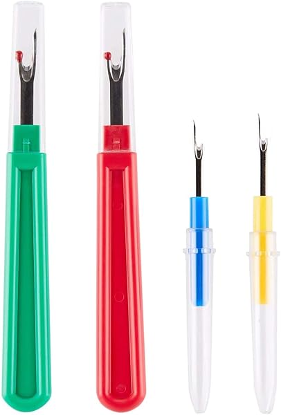 CampTek Seam Ripper & Thread Remover Kit: 2 Big & 2 Small Unpickers + Scissors for Easy Stitch Removal - Multi-Color Tools - View 4 of 8