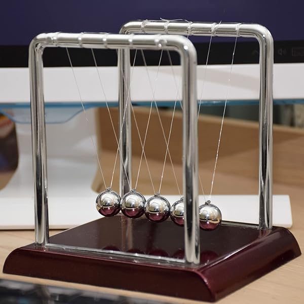 Juvale Newtons Cradle Balance Pendulum Physics Desk Toy Swinging Kinetic Balls for Home Office Decoration Stress Relief Fun Science Fidget Accessory - View 2 of 9