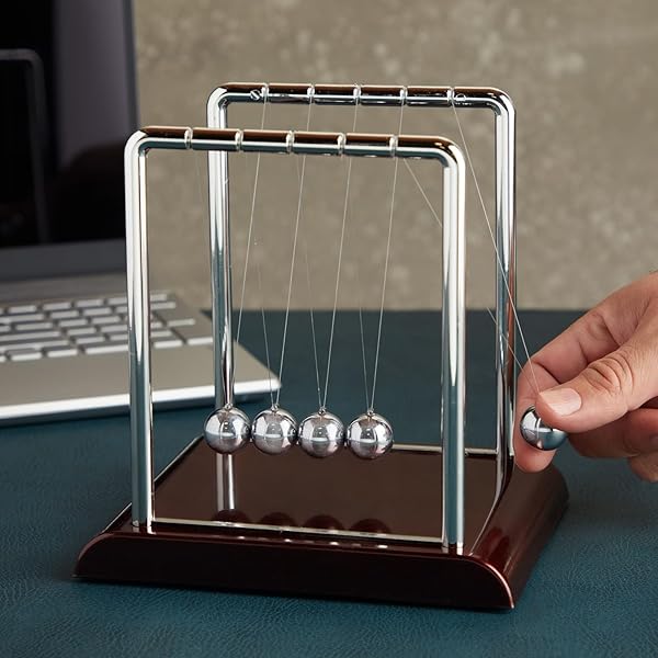 Juvale Newtons Cradle Balance Pendulum Physics Desk Toy Swinging Kinetic Balls for Home Office Decoration Stress Relief Fun Science Fidget Accessory - View 3 of 9
