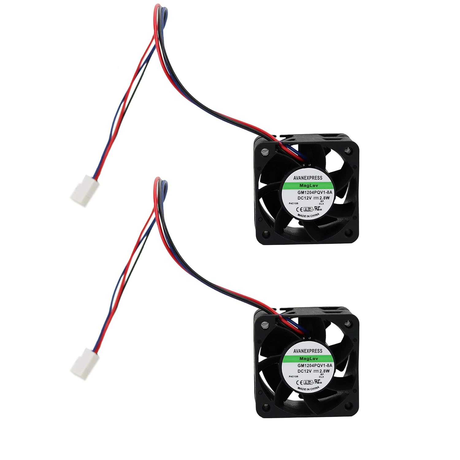 Twinkle Bay TwinkleBay 40x28mm Cooling Fan Replacement for 4028 Maglev 12V 2 Pack with 3 Pins 3 Wires Connector