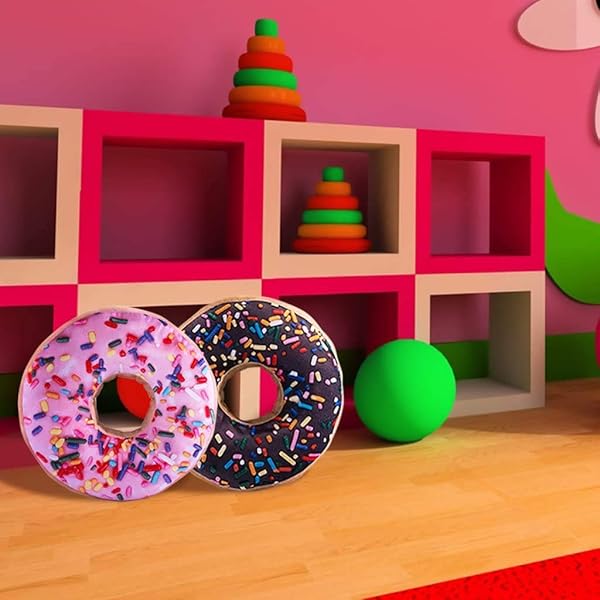 HYSEAS HYSEAS 14 Inch Pink Donut Throw Pillow 3D Print Soft Plush Decorative Cushion for Couch Chair Floor - View 5 of 7