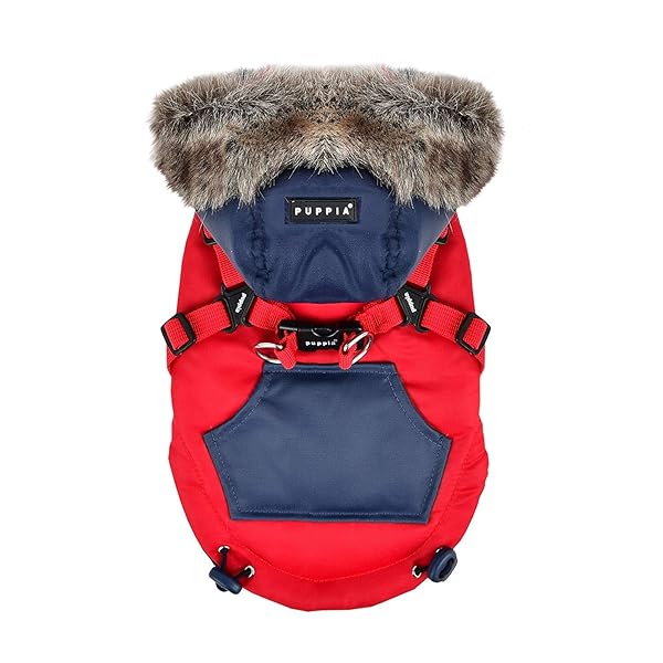 Puppia Puppia Orson Dog Coat Red Medium for Stylish and Warm Pet Fashion