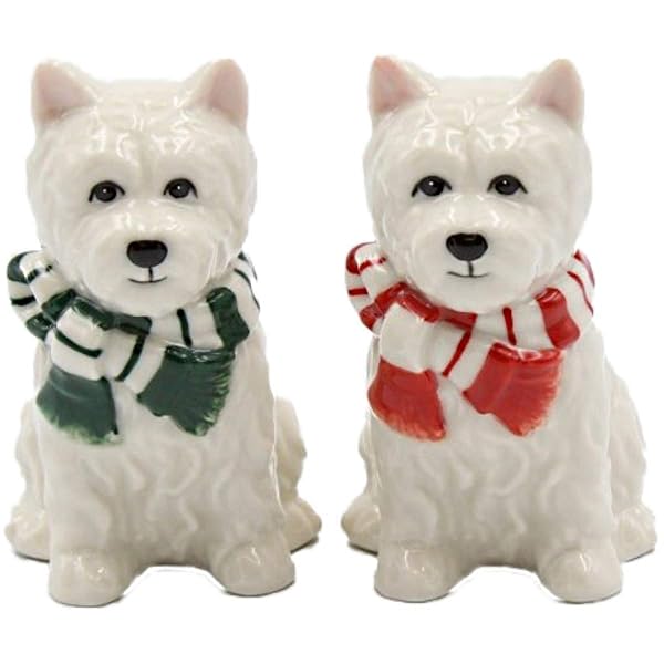 Cosmos Gifts Cosmos Gifts 56579 Western Terrier Salt and Pepper Shakers - Adorable Westie Design with Scarf