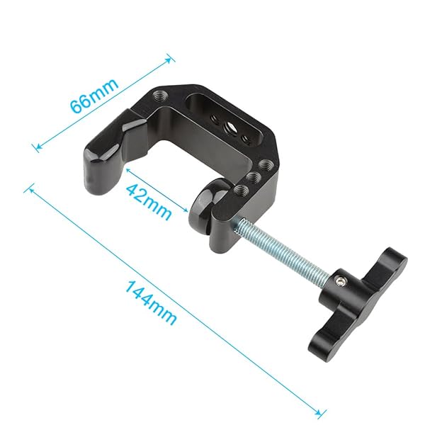 CAMVATE CAMVATE C-Clamp with 1/4 and 3/8 Thread Hole for Camera Monitor Black T-Handle Durable and Versatile Mounting Solution - View 4 of 7