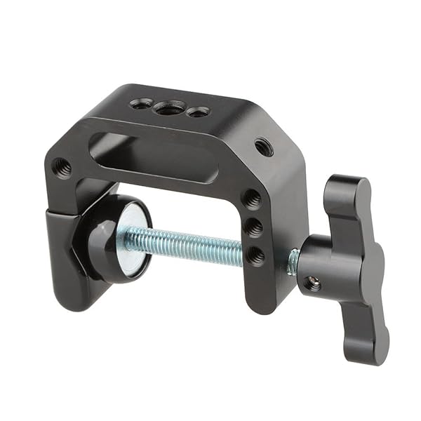 CAMVATE CAMVATE C-Clamp with 1/4 and 3/8 Thread Hole for Camera Monitor Black T-Handle Durable and Versatile Mounting Solution - View 7 of 7