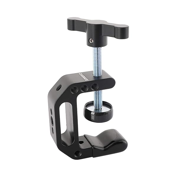 CAMVATE CAMVATE C-Clamp with 1/4 and 3/8 Thread Hole for Camera Monitor Black T-Handle Durable and Versatile Mounting Solution - View 2 of 7
