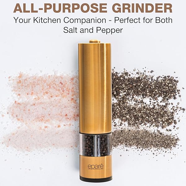 Eparé Epar Salt and Pepper Grinder Adjustable Ceramic Electric Spice Shaker with LED Light for Himalayan Salt and Black Peppercorns - View 5 of 8