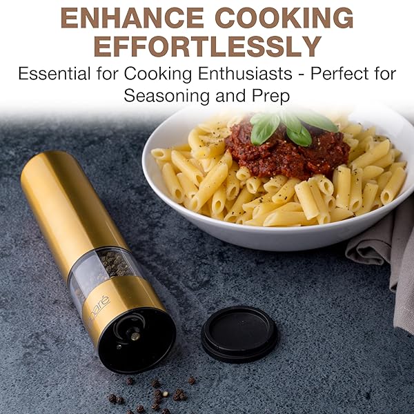 Eparé Epar Salt and Pepper Grinder Adjustable Ceramic Electric Spice Shaker with LED Light for Himalayan Salt and Black Peppercorns - View 6 of 8