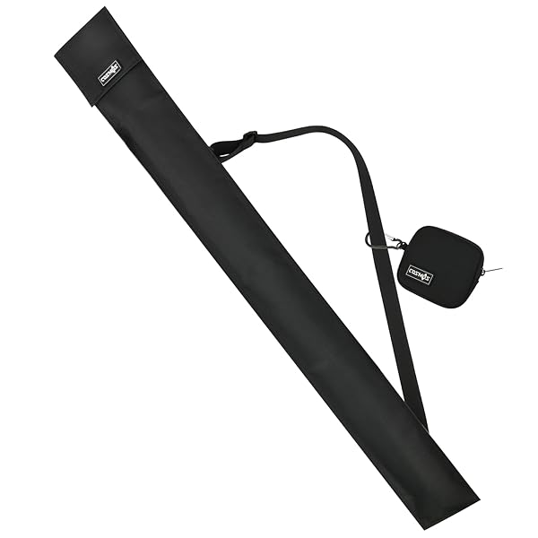 Cosmos Cosmos 32-Inch Black Billiard Stick Carrying Bag with Mini Zipper Pouch - Perfect for 1/2 Cue Storage