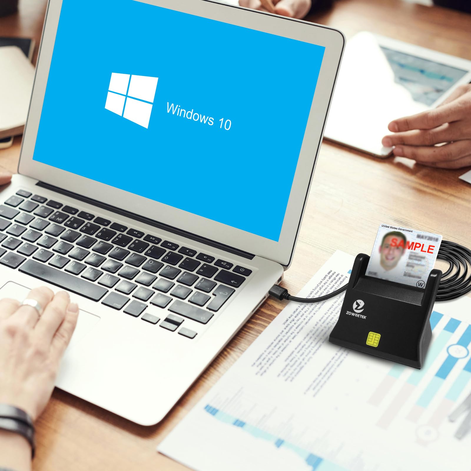 Zoweetek DOD Military USB Smart Card Reader for Windows Mac OS Linux Fast and Reliable Access - View 5 of 9