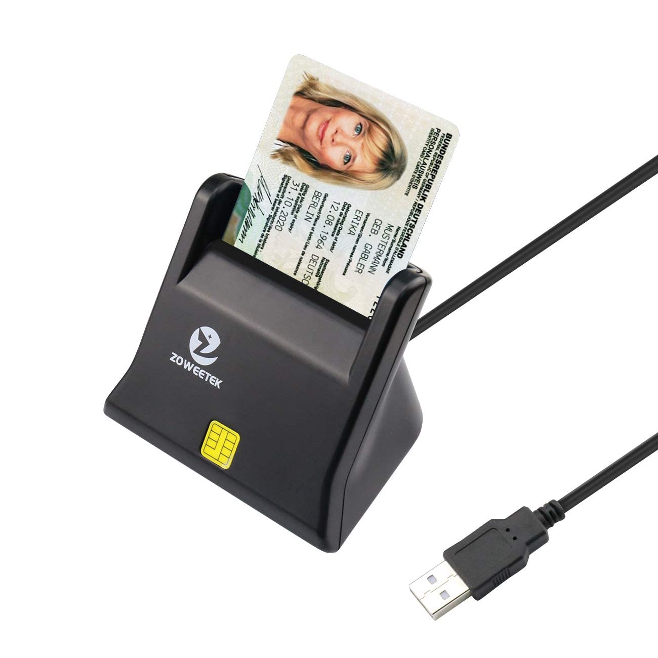 Zoweetek DOD Military USB Smart Card Reader for Windows Mac OS Linux Fast and Reliable Access - View 8 of 9