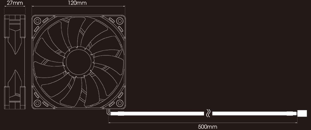 SCYTHE Kaze Flex 120 High Air Flow PC Case Fan 120mm Fluid Dynamic Bearing 3-pin Connector 2000RPM for Optimal Cooling Performance - View 6 of 6