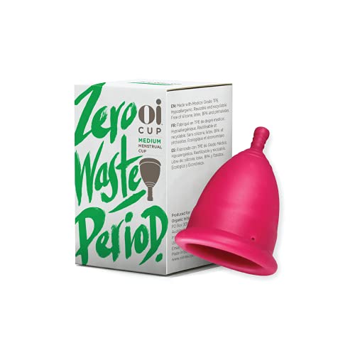 oi Oi Menstrual Cup Medium 1 Count Eco-Friendly Recyclable Up To 12 Hour Protection Hypoallergenic Medical Grade Tpe Natural Comfort