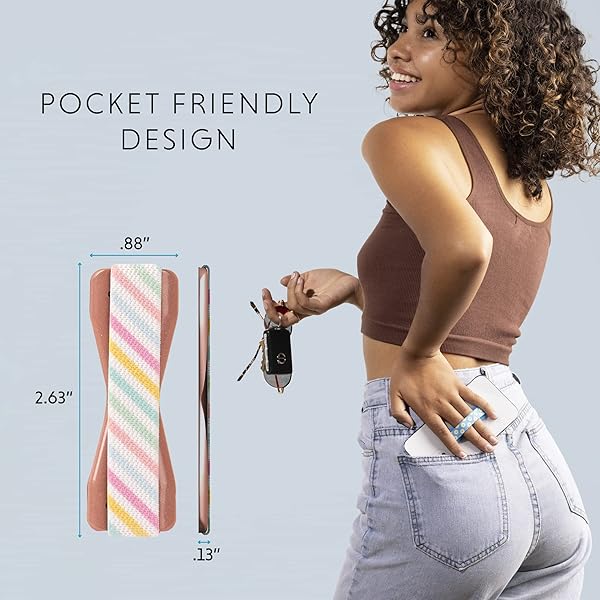 LOVEHANDLE LOVEHANDLE Universal Phone Grip for Smartphones and Mini Tablets Wireless Charging Compatible Made in The USA Cotton Candy - View 4 of 10