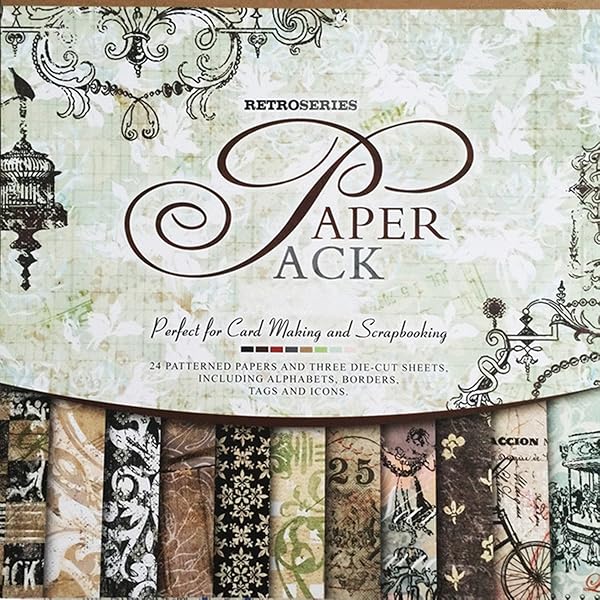 DESEACO "DESEACO 27 Sheets Vintage Scrapbook Paper Pad 12"x12" for Creative Card Making & DIY Projects"