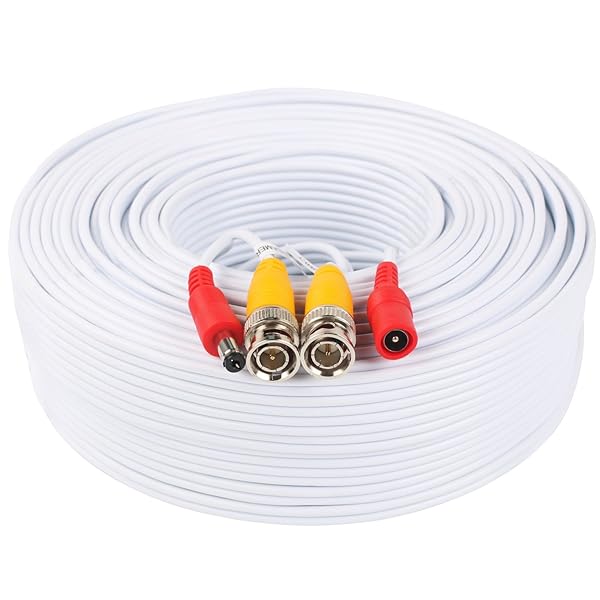 Postta BNC Video Power Cable 200 Feet Pre-Made All-in-One for CCTV DVR Surveillance System with Two Connectors - View 5 of 9