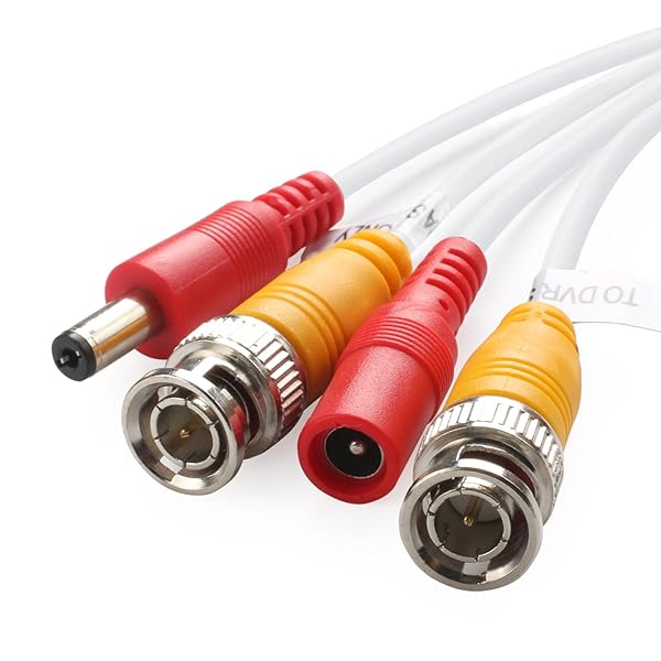 Postta BNC Video Power Cable 200 Feet Pre-Made All-in-One for CCTV DVR Surveillance System with Two Connectors - View 8 of 9