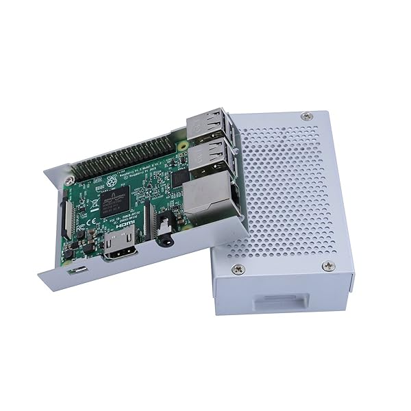 Unistorm Unistorm Aluminum Case for Raspberry Pi 3 Model B Plus Silver Compatible Durable Design - View 5 of 6
