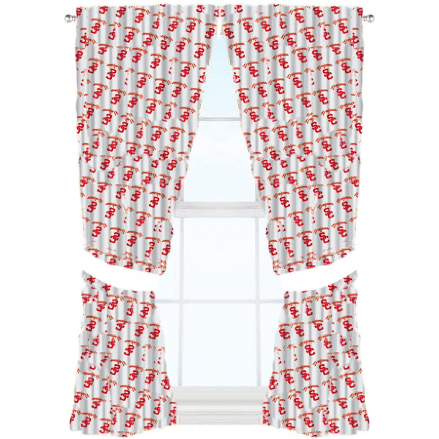 Northwest NCAA USC Trojans Mascot Window Curtain Panels Set of 2 36 x 48 Inches