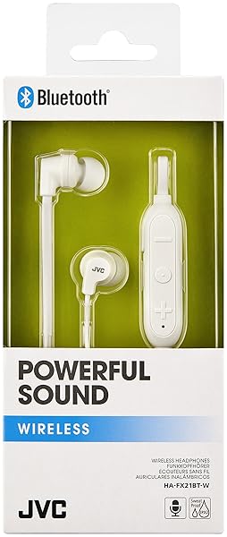 JVC JVC HAFX21BT Wireless Bluetooth In Ear Headphones with Powerful Sound White - View 5 of 7