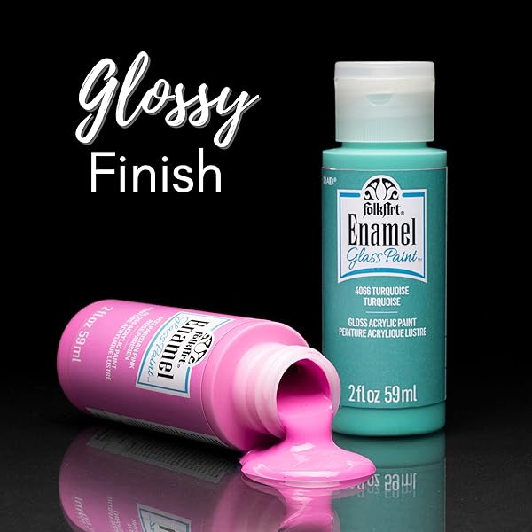 FolkArt FolkArt Gloss Finish Acrylic Enamel Craft Set - Non-Toxic 16 Count for Beginners & Artists - Perfect for Glass & Ceramic Painting - View 7 of 10