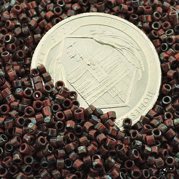 Miyuki Beads Size 11/0 Picasso Opaque Red Garnet Matte DB2263 7.2 Gram Tube for Crafting and Jewelry Making - View 2 of 3