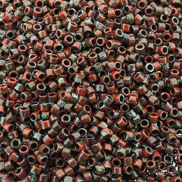 Miyuki Beads Size 11/0 Picasso Opaque Red Garnet Matte DB2263 7.2 Gram Tube for Crafting and Jewelry Making - View 3 of 3