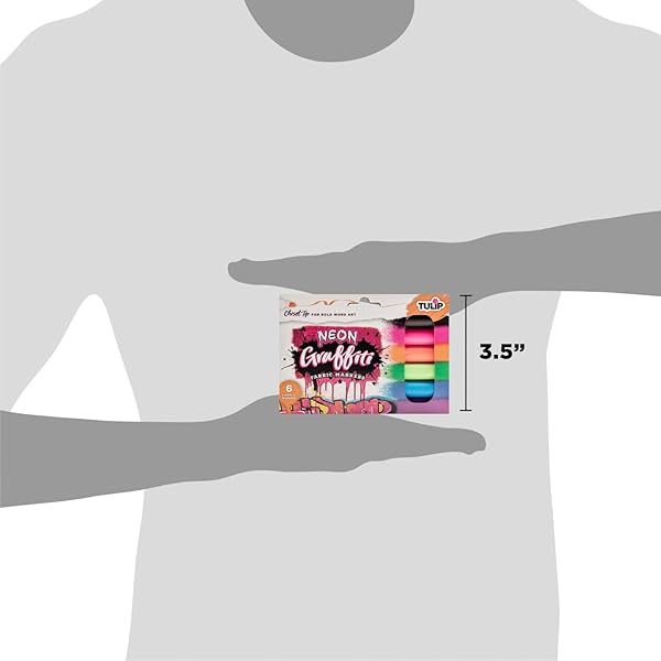 TULIP Premium Tulip Graffiti Fabric Markers 6pk - Neon Chisel Tip, Permanent & Child Safe for Creative Fabric Art - View 8 of 8