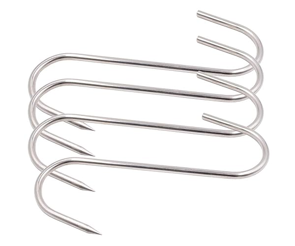 HONSHEN 5 Inch 4mm Stainless Steel Meat Hooks for Butchers and Meat Processing by HONSHEN S-Hook Pot Hooks