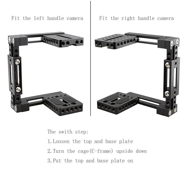 CAMVATE CAMVATE Universal Adjustable Camera Cage for Right and Left Handle Cameras Ideal for Filmmakers and Photographers - View 5 of 7