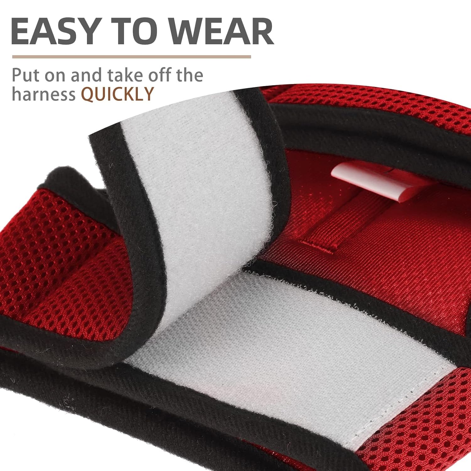PUPTECK PUPTECK Soft Mesh Cat Vest Harness and Leash Set Escape Proof for Small Dogs and Cats Red Medium - View 5 of 7