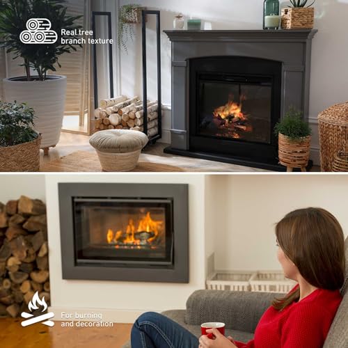 Stanbroil Stanbroil 10 Piece Ceramic Wood Log Set for Ventless Gel Ethanol Electric Gas Inserts Indoor Outdoor Fireplaces and Fire Pits Small Size - View 5 of 7