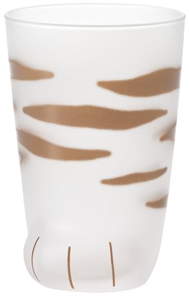 ????(ADERIA) Aderia Tumbler Glass Cup Parent Cat Tiger 10.1 fl oz Made in Japan Kokonoko Glass Box of 1