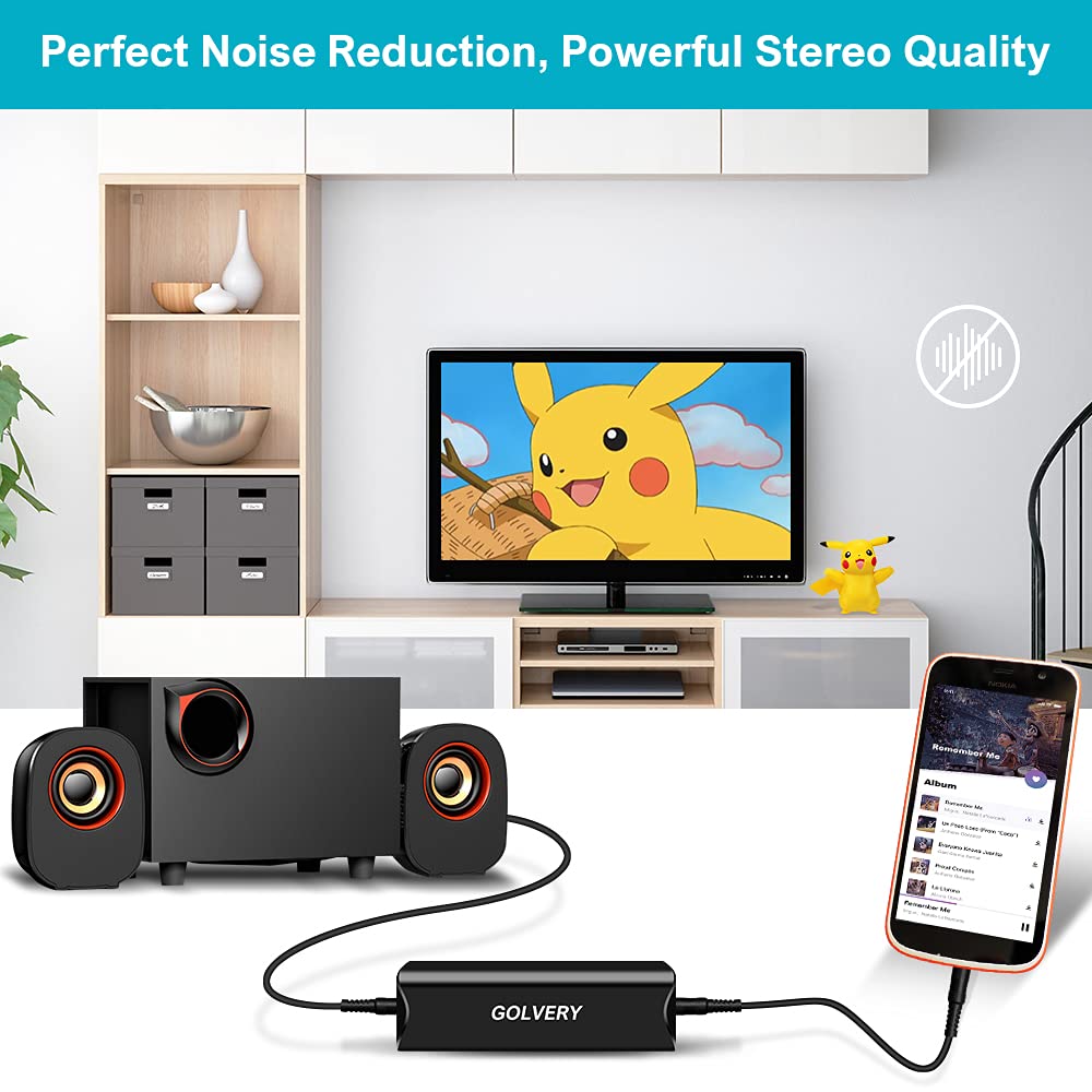 Golvery Golvery Ground Loop Noise Isolator: Eliminate Humming & Buzzing in Car Audio, Home & PC Stereo Systems - View 7 of 9