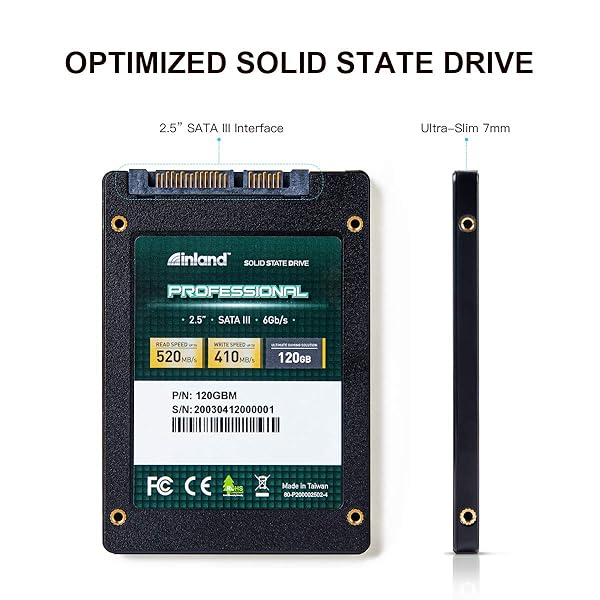 INLAND INLAND Professional 120GB SSD 3D NAND SATA III 6Gb/s 2.5 Inch Internal Solid State Drive for Fast Performance - View 5 of 8
