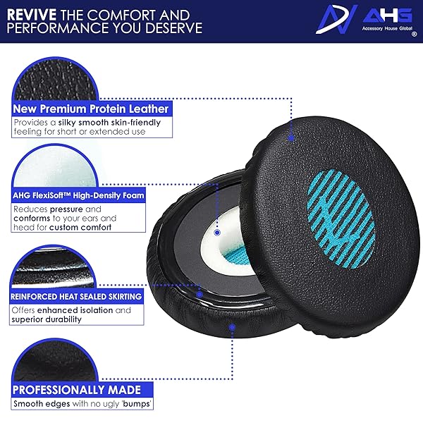 AHG Accessory House Global Premium Replacement Ear Pads for Bose SoundLink On-Ear Wireless Headphones OE2 SoundTrue Cushions for Comfort and Durability - View 3 of 8