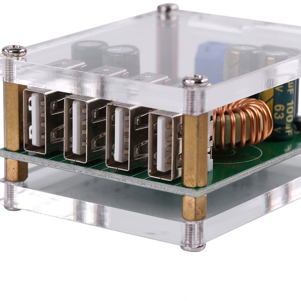 Walfront DC 7-60V to 5V Voltage Step Down Power Converter 5A Module with 4 USB Ports for Efficient Power Management - View 5 of 9