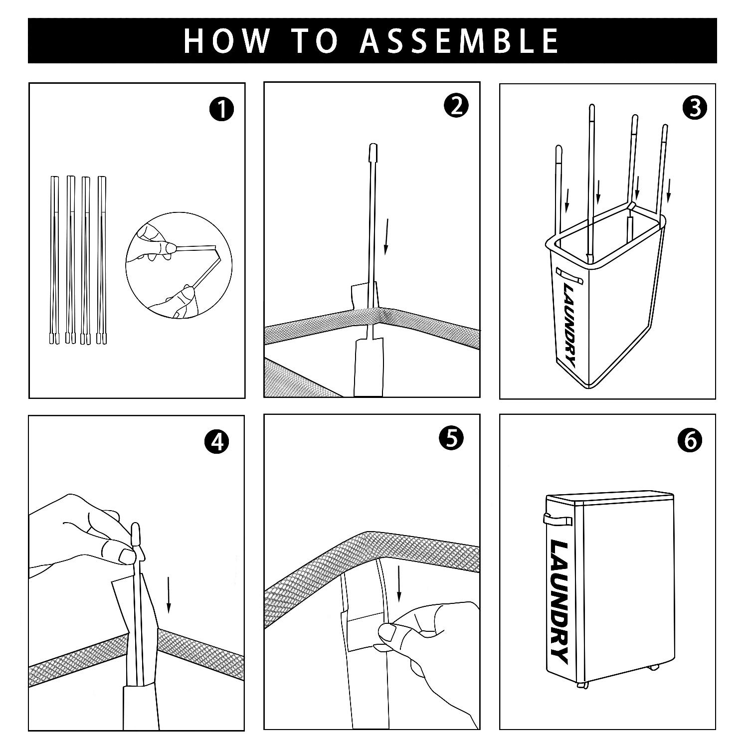 "Caroeas 22" Rolling Slim Laundry Basket - Foldable Waterproof Sorter on Wheels for Easy Organization (Beige)" - View 7 of 7