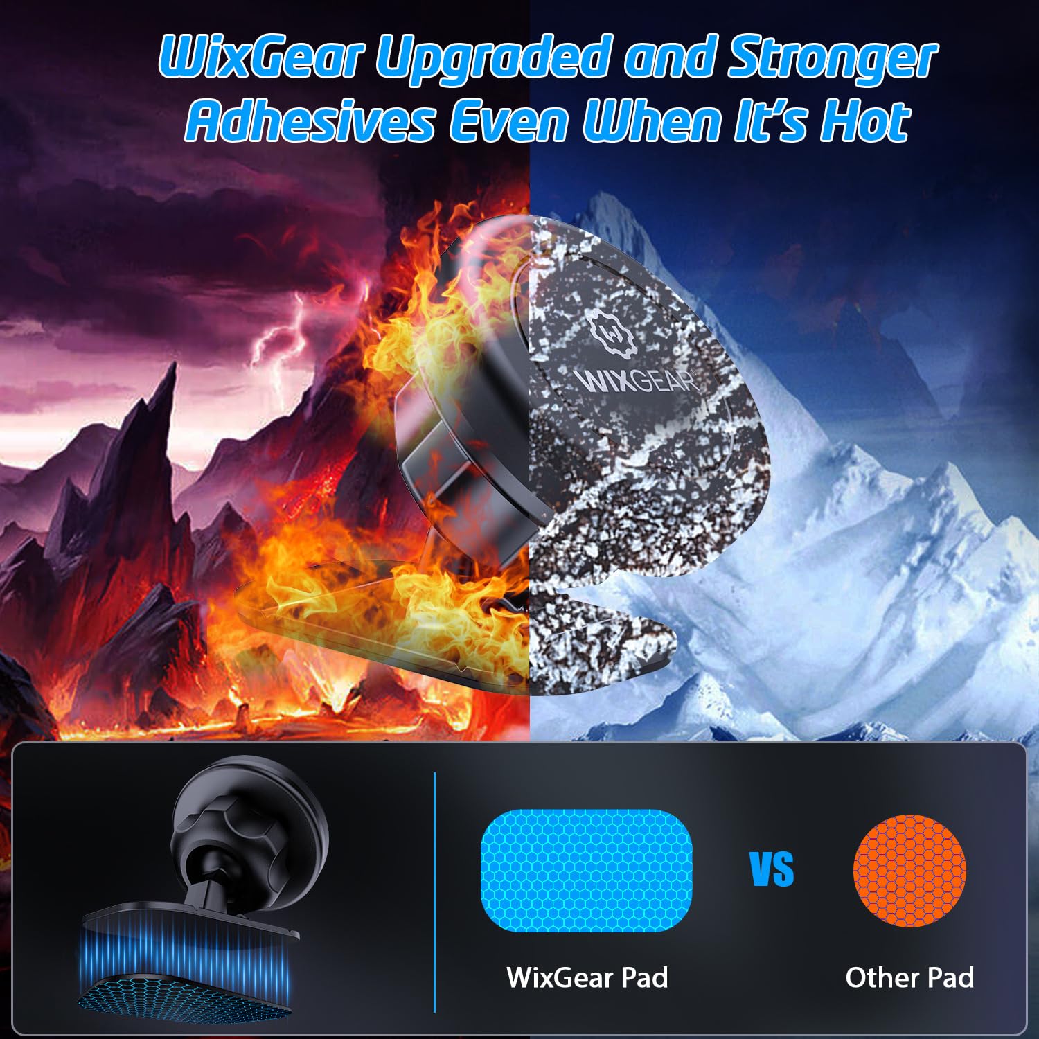 WixGear Magnetic Car Mount 2-Pack Universal Dashboard Phone Holder Strong Magnet for Cell Phones and Mini Tablets with Swift-Snap Technology - View 5 of 9