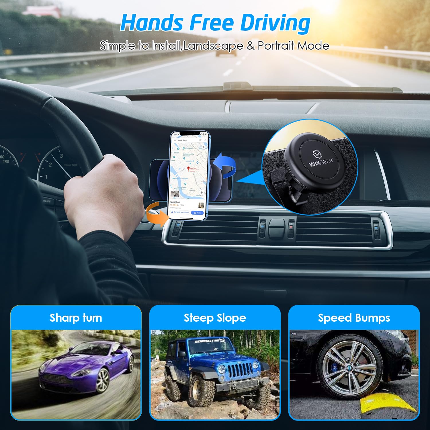 WixGear Magnetic Car Mount 2-Pack Universal Dashboard Phone Holder Strong Magnet for Cell Phones and Mini Tablets with Swift-Snap Technology - View 9 of 9