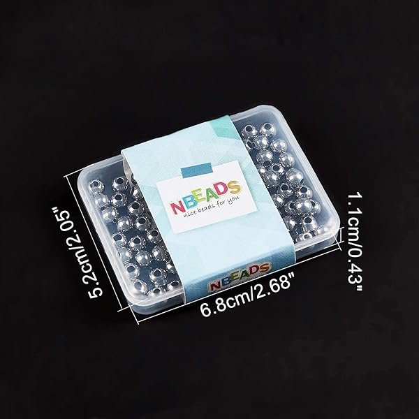 NBEADS NBEADS 100 Pcs 6mm Metal Spacer Beads Solid 304 Stainless Steel Rondelle Beads for DIY Bracelet Jewelry Making - View 7 of 9