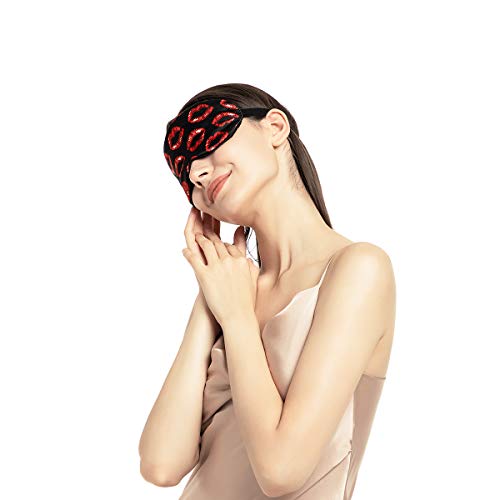 NMM Global NMM Global 100% Mulberry Silk Sleep Mask Blackout Adjustable Strap Satin Eye Cover for Men Women Adults Kiss - View 3 of 7