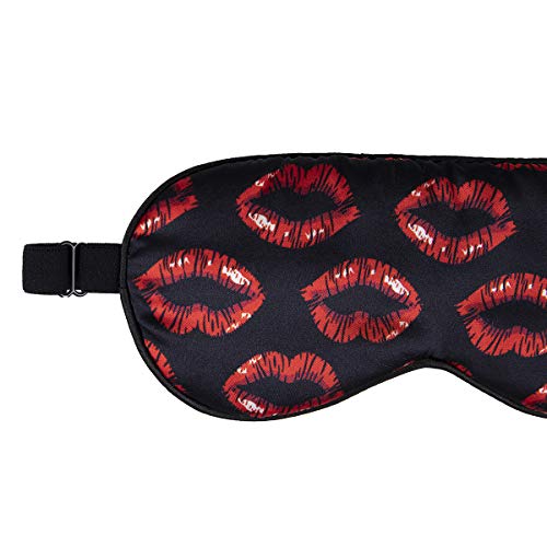 NMM Global NMM Global 100% Mulberry Silk Sleep Mask Blackout Adjustable Strap Satin Eye Cover for Men Women Adults Kiss - View 5 of 7