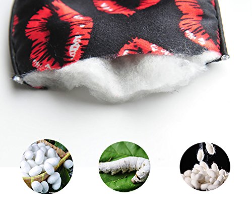 NMM Global NMM Global 100% Mulberry Silk Sleep Mask Blackout Adjustable Strap Satin Eye Cover for Men Women Adults Kiss - View 6 of 7