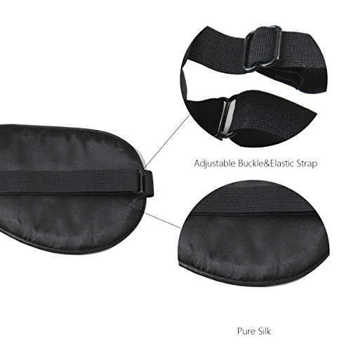 NMM Global NMM Global 100% Mulberry Silk Sleep Mask Blackout Adjustable Strap Satin Eye Cover for Men Women Adults Kiss - View 7 of 7