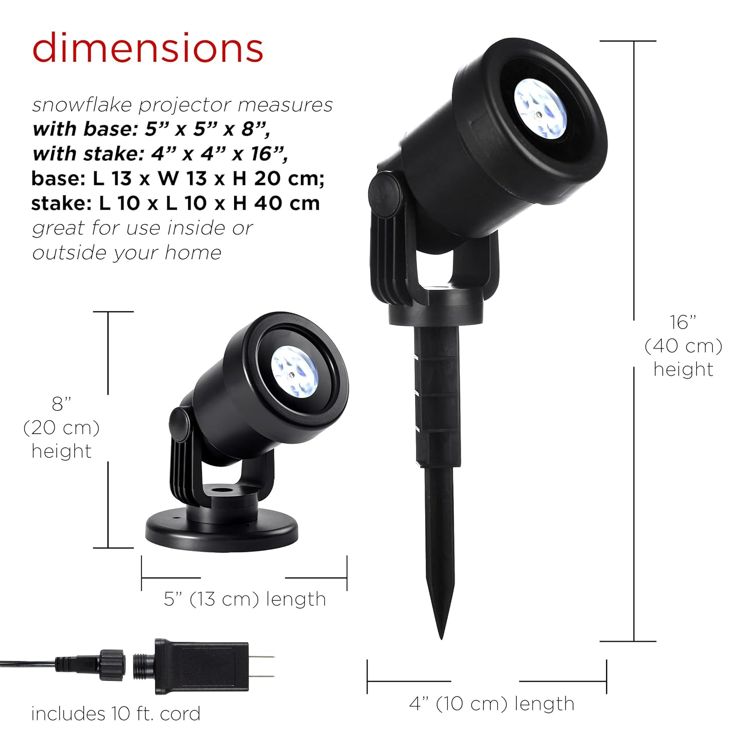 Alpine Corporation Alpine Corporation 16 Inch Tall Outdoor Christmas Snowflake Projector with Cool White LED Lights - View 3 of 9
